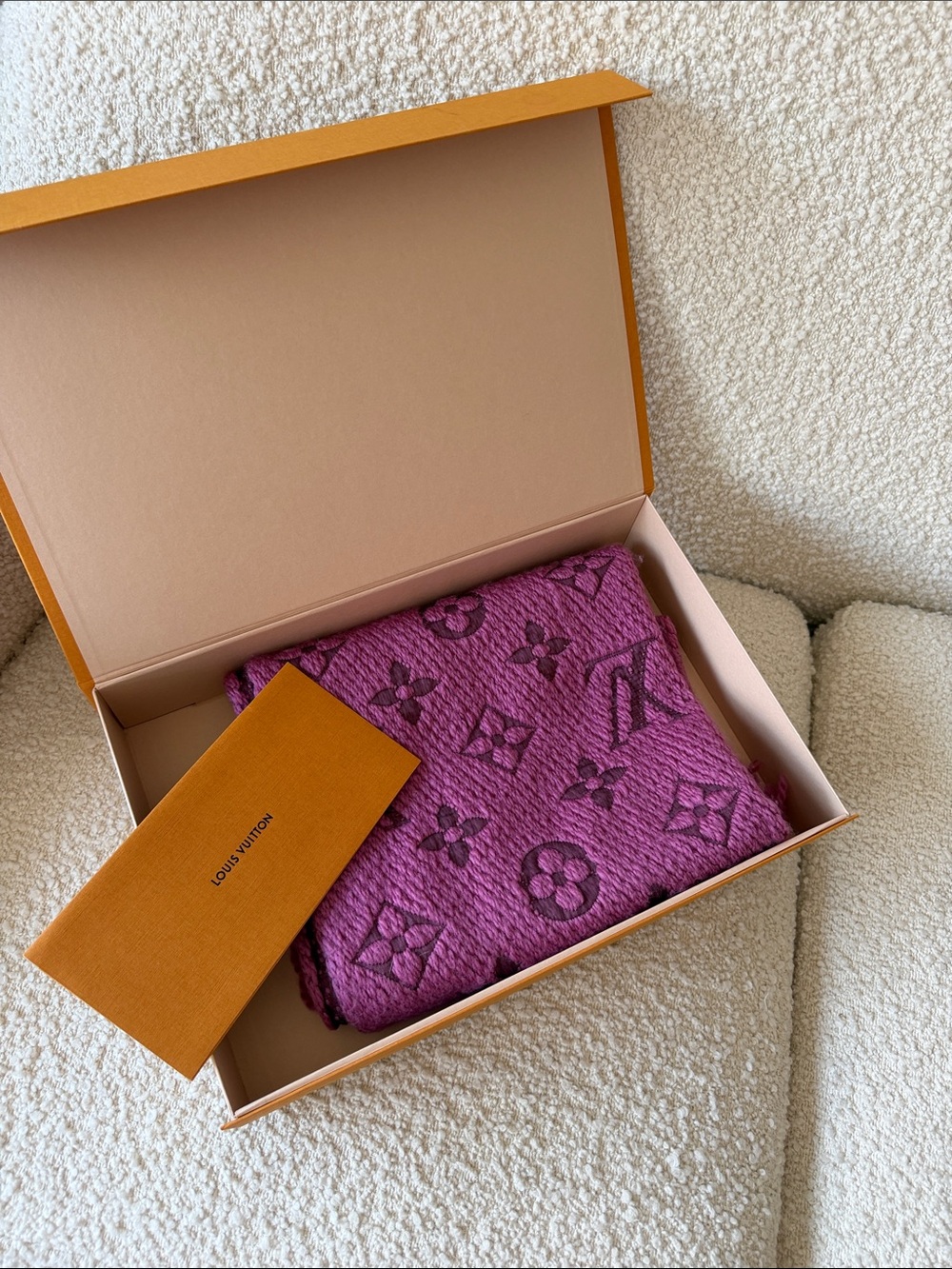 Louis Vuitton Purple Pink Monogram Scarf